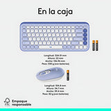 Logitech Pop Icon, Combo Teclado Y Mouse Bluetooth, Lila Mouse Lavanda Teclado Lavanda