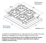 Estufa 4 Puestos Cristal + Campana Horizontal 60 Cm Negra Negro