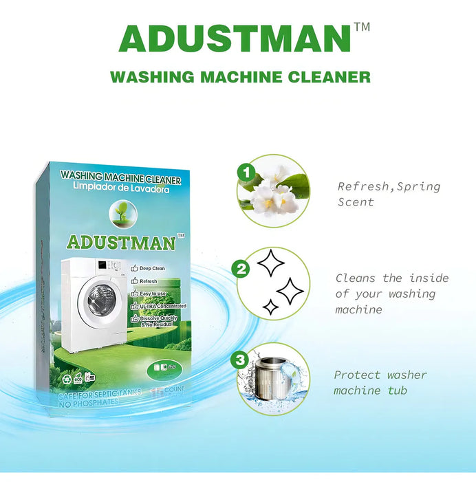 Adustman Limpiador De Lavadora 30 Tabletas Frescas Para Carg