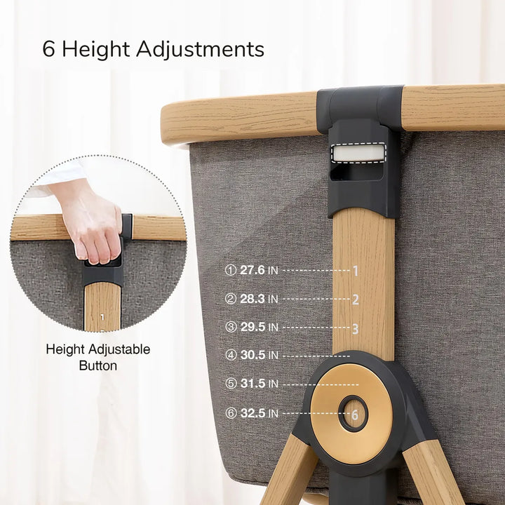 Moisés Y Cama De Noche 3 En 1 Para Bebé Altura Ajustable