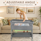 Cuna Portátil Ajustable Con Ruedas Y Colchón Para Bebé