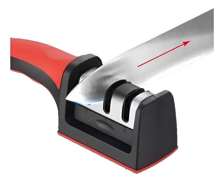 Afilador De Cuchillos Tijeras Navajas En Acero Inoxidable Color Negro