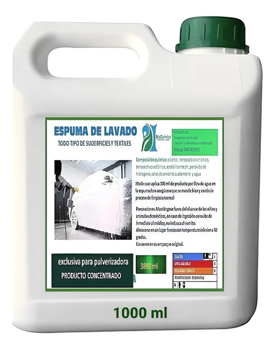 Espuma Para Lavado Automotriz Tipo Nieve Concentrada Litro