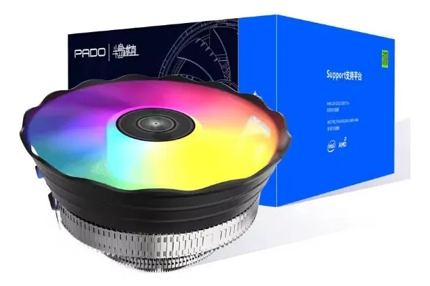 Disipador De Calor De Ventilador De Cpu Rgb Led Para Intel Negro