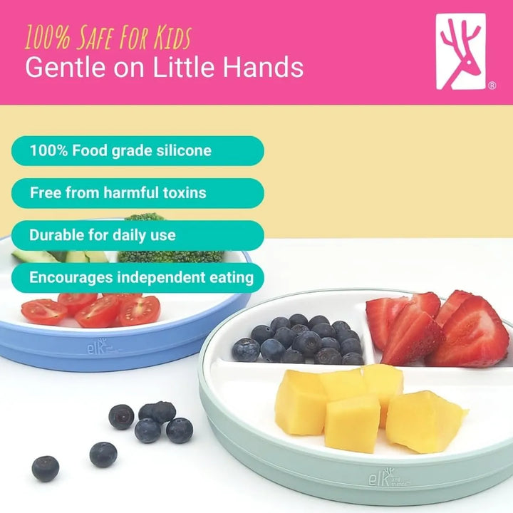 Platos Divididos De Porcelana Para Niños 17 Cm Antideslizant