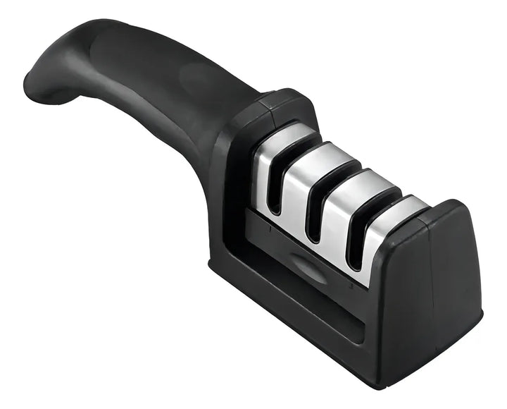 Afilador De Cuchillos Tijeras Navajas En Acero Inoxidable Color Negro