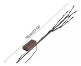 Árbol Flor 20 Led Ramal Guirnalda Pilas Iluminación Jardin Marrón