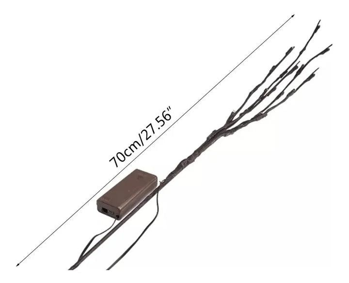 Árbol Flor 20 Led Ramal Guirnalda Pilas Iluminación Jardin Marrón