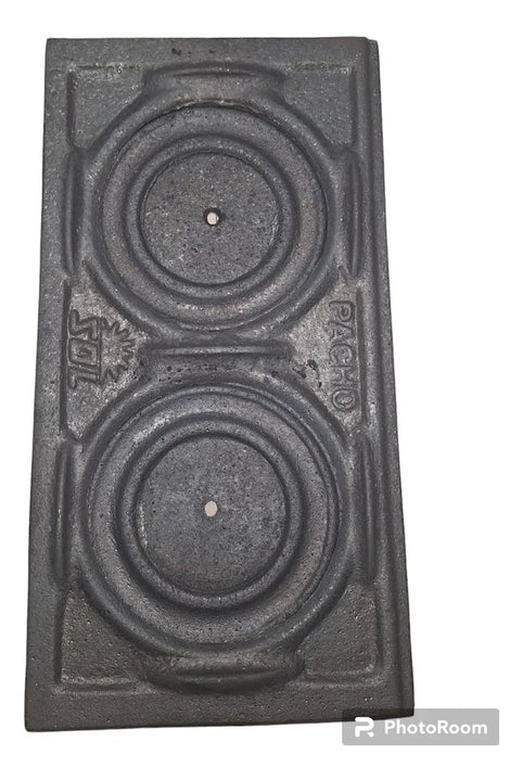 Plancha Para Estufa Leña 2 Puestos Gris Metalico