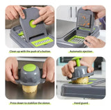 Cortador De Verduras Mandolina 28 En 1 Rallador Rebanador Gris