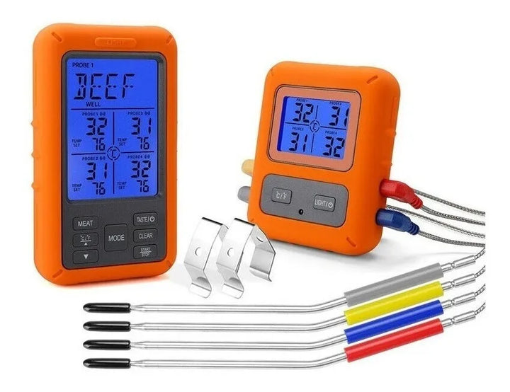 Termometro Digital 4sondas Alimentos Asasdor Barril Parrilla
