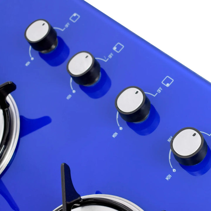 Estufa De Empotrar Vidrio Templado 62x52cm Gas Natural 6507 Azul