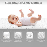 Cuna De Bebé 3 En 1 Portátil Con Colchón Y Malla Gris