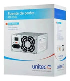 Fuente De Poder Unitec Atx 750w Ventilador De 8cm Gris