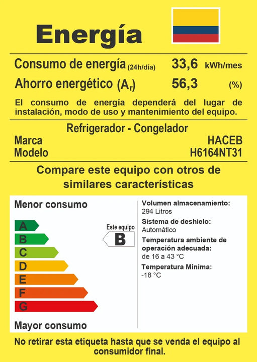 Nevera Haceb No Frost 311 Litros Manija Integrada - Titanio
