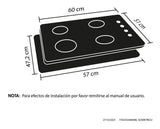 Estufa De Empotrar Tandoori Cristal Gas Natural Haceb 9002295 Color Negro