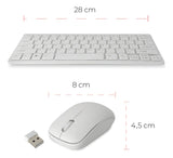 Kit Mini Teclado + Mouse Óptico Inalámbrico Para Pc Mac Color Del Teclado R-p0527 K03 Teclado Blanco
