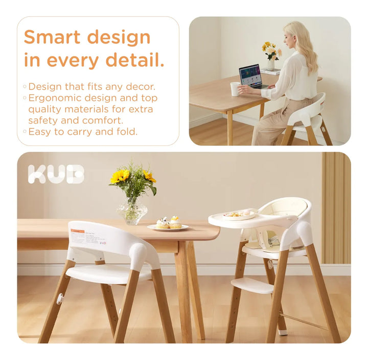 Silla Alta Para Bebés Y Niños Ajustable Y Fácil De Limpiar