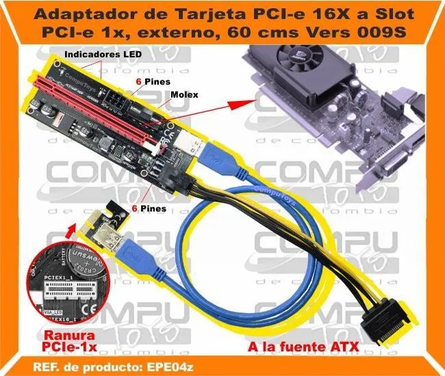 Zepe04z Extensor Pci Express 1x A 16x Externo Computoys