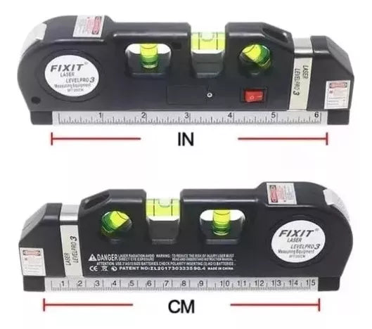 Nivel Laser Con Metro Tres Burbujas Alineador Multiproposito