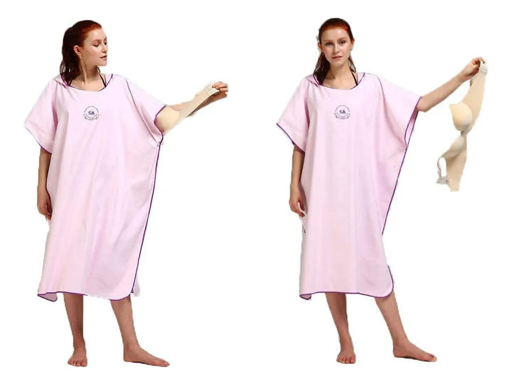 Microfibra Cambiadora De Poncho Con Capucha.