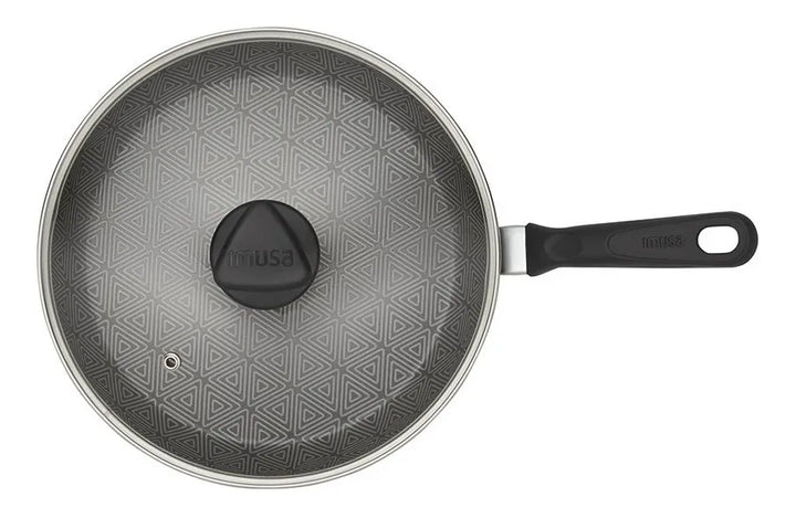 Sarten Imusa Antiadherente Triforce 18cm Con Tapa Color Gris