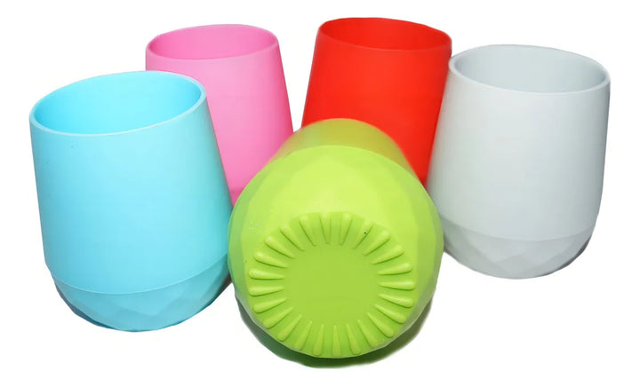 Mini Cup Vaso De Silicona Vaso Entrenador Bebé Color Verde Liso