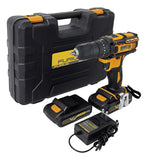 Taladro Percutor Inalambrico 1/2 21v Furius Fcd21 + Maleta Naranja