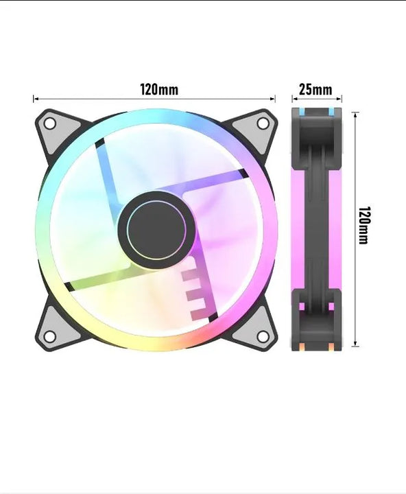 Ventilador De Cpu Af12 Rgb 120mm Para Pc Gamer Luz Led