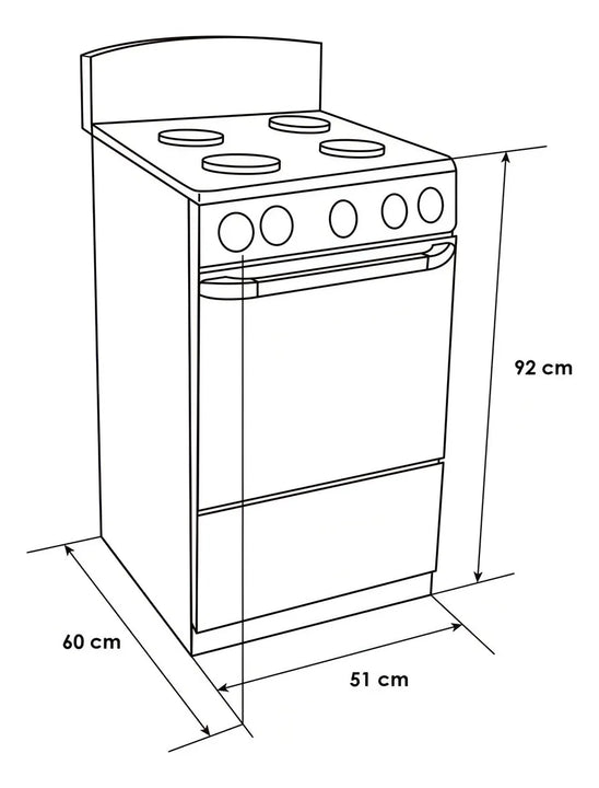 Estufa De Piso Con Horno Abba 4 Pts Gn At 101-3n N Negro