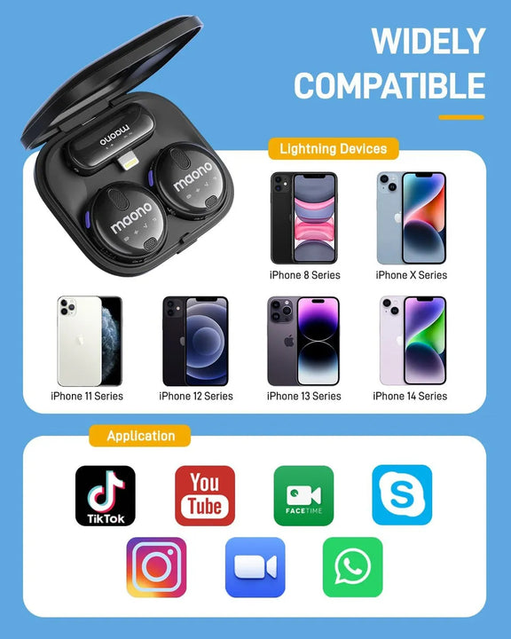 Micrófono Maono de doble solapa Wm620 Lightining para iPhone