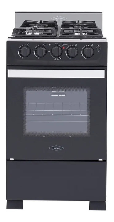 Estufa De Piso Romero Cristal Haceb 50 Cms Gas Natural Negra Color Negro
