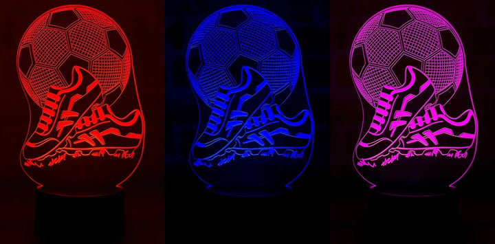 Lámpara Led Guayos Balón Fútbol Holograma Decoración Regalo - Negra