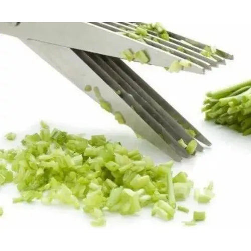 Tijera De Verduras Para Cocina 5 Hojas En Acero Inoxidable