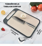 Tabla De Picar Alimentos Acero Inoxidable Antibacterial Geométrico Plateado
