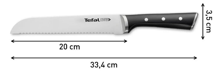 Cuchillo para pan Tefal Ice Force 20cm color negro