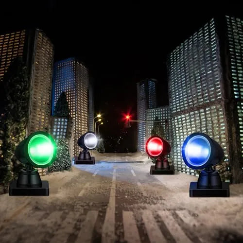 4 En 1 Accesorios Para Aldea Navideña Con Luces Led