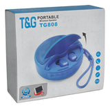 Parlante Auricular Inalambrico Bt Tws T&g 2 En1 Tg808 Color Negro