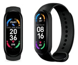 Smartwatch M6 Smartband Banda Inteligente Color De La Caja Negro Color De La Malla Rosa