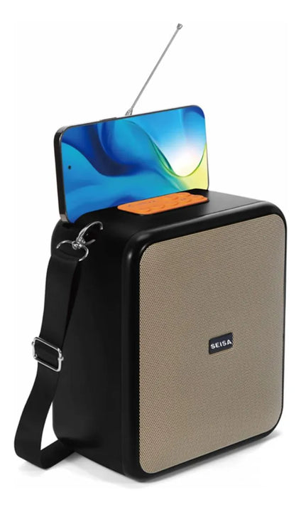 Parlante Radio Bluetooth Portatil Microfono Micro Sd Fm Color Gris