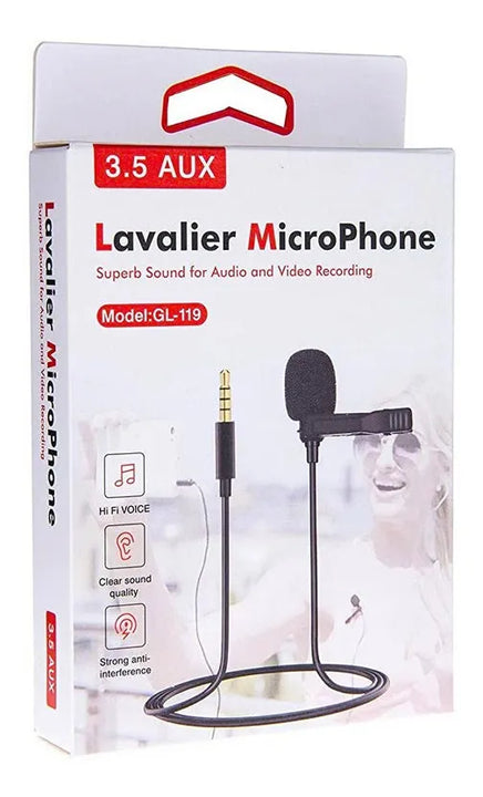 Microfono Corbata Jack 3.5 Clip Grabar Audios Videos Celular