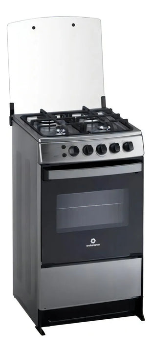 Cocina A Gas Indurama Modelo Bilbao 4 Hor/ Inox/ Con Grill