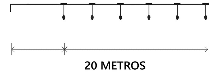 Instalacion Navideña Lineal Con Control Solar 200led Cálida