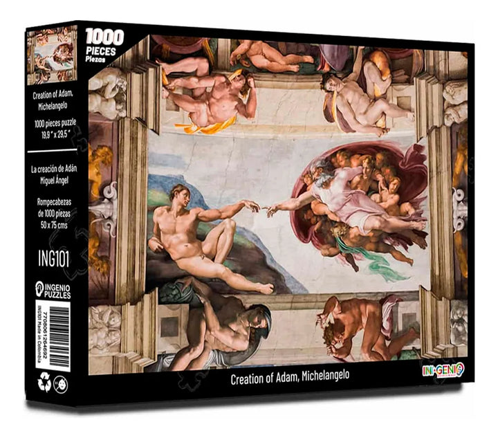 Rompecabezas 1000 Piezas INGENIO DESTREZA Creación De Adán Obra Arte
