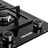 Estufa De Empotrar Challenger 2pt Gas Vidrio Sq 6730 Color Negro