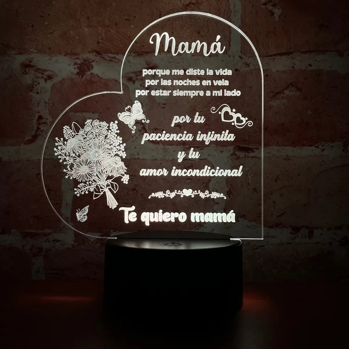 Lámpara De Noche Regalo Para Mama Decoración Día De La Madre - Negra