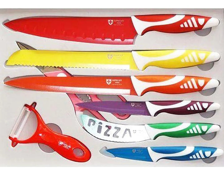 El Set 6 Cuchillos Acero Colores Variados