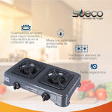 Estufa De Sobremesa A Gas Propano Sueco 2 Puestos Negro