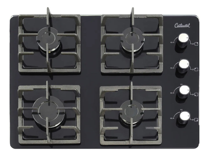 Estufa De Empotrar Vidrio Templado 60x45cm Gas Natural 6309 Color Negro