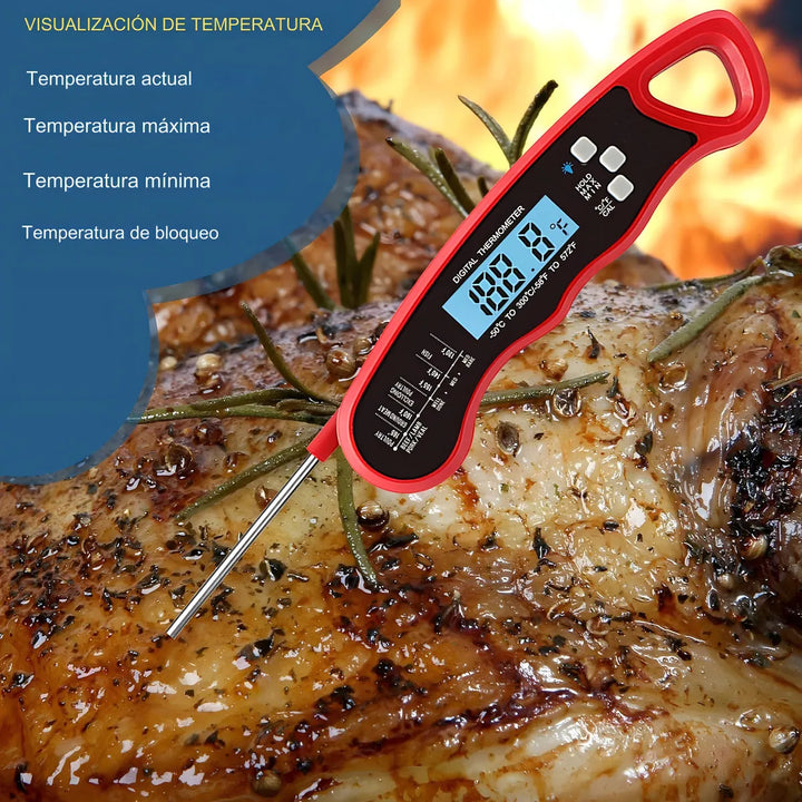 Termómetro Digital Cocina Carnes Líquidos Aceite Plegable